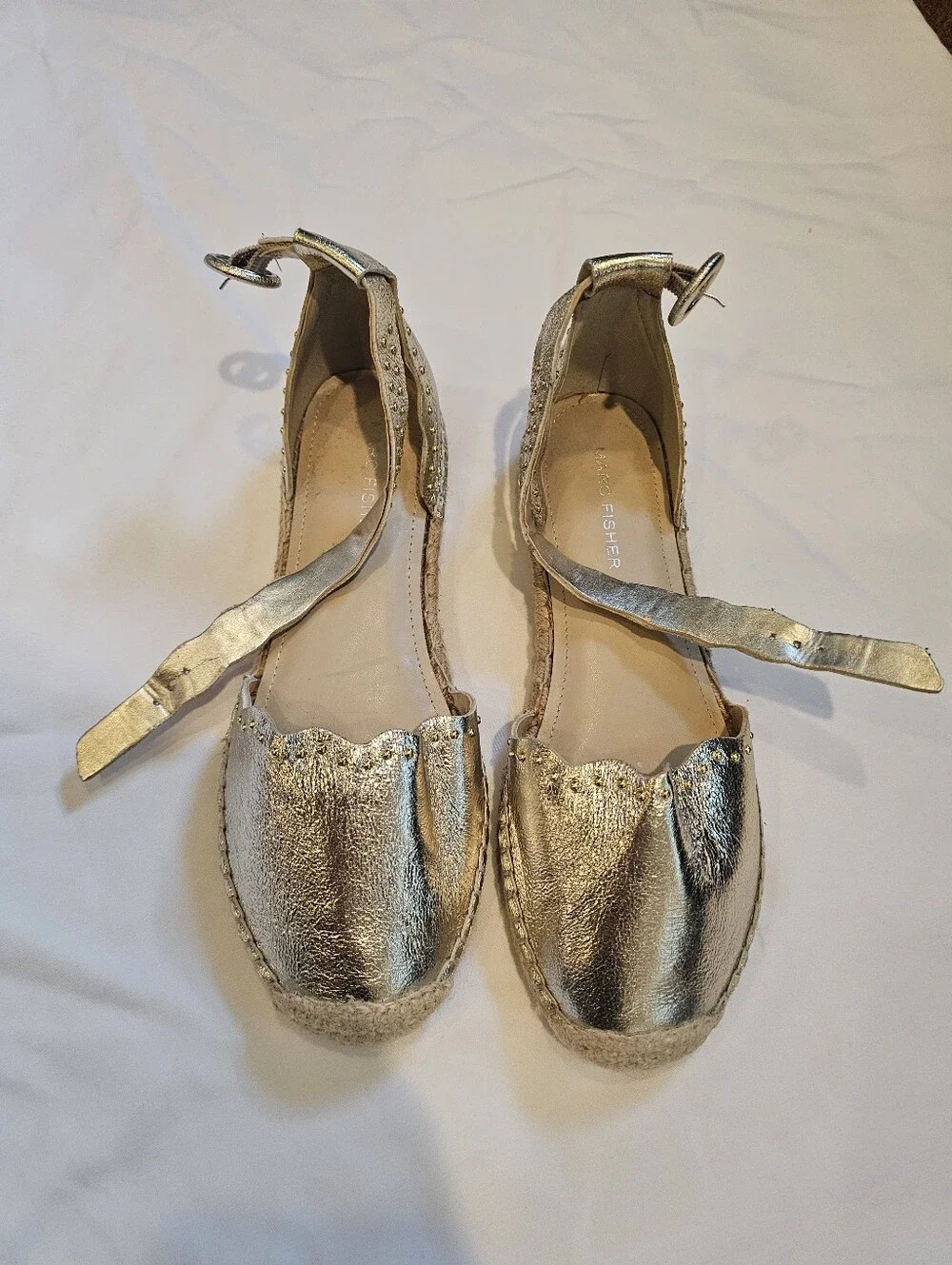 Marc Fisher Champagne Gold Espadrilles- Size 6